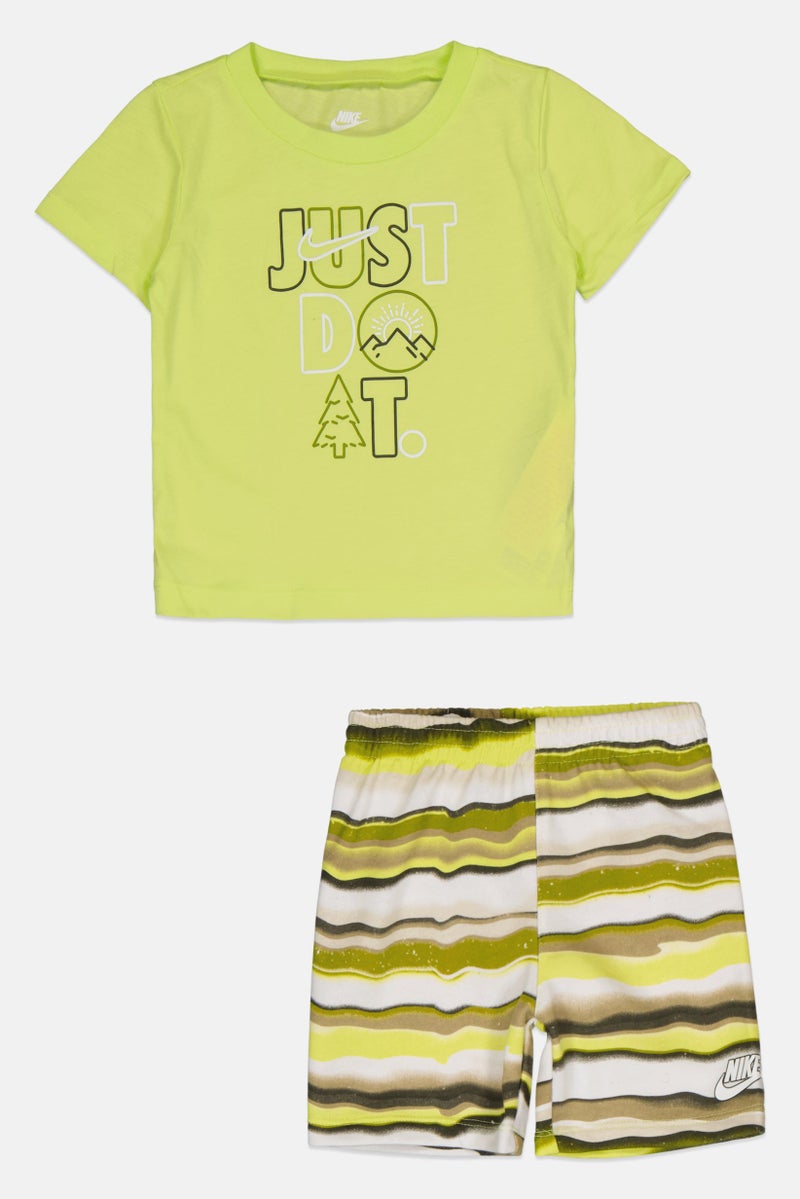 Nike Toddlers Boy 2 Pieces Brand Logo Short Sleeve T-Shirt And Shorts, Multicolor - Image 2